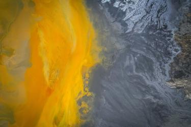 Mineral mining waste pond