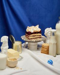 Layered Cake and Ingredients