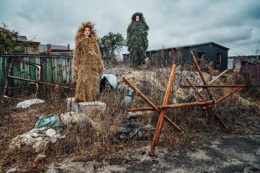 Two Sisters at a Checkpoint in Horenka