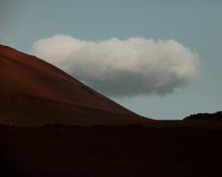 a cloud and a volcano