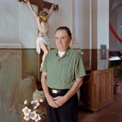 Portrait of Jonas during St. Baltamiejus feast. Jūžintai, Lithuania. 2022.