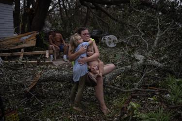 Family in Aftermath of Hurricane Ida