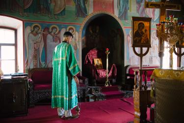 Theologians. In the altar during the Liturgy.